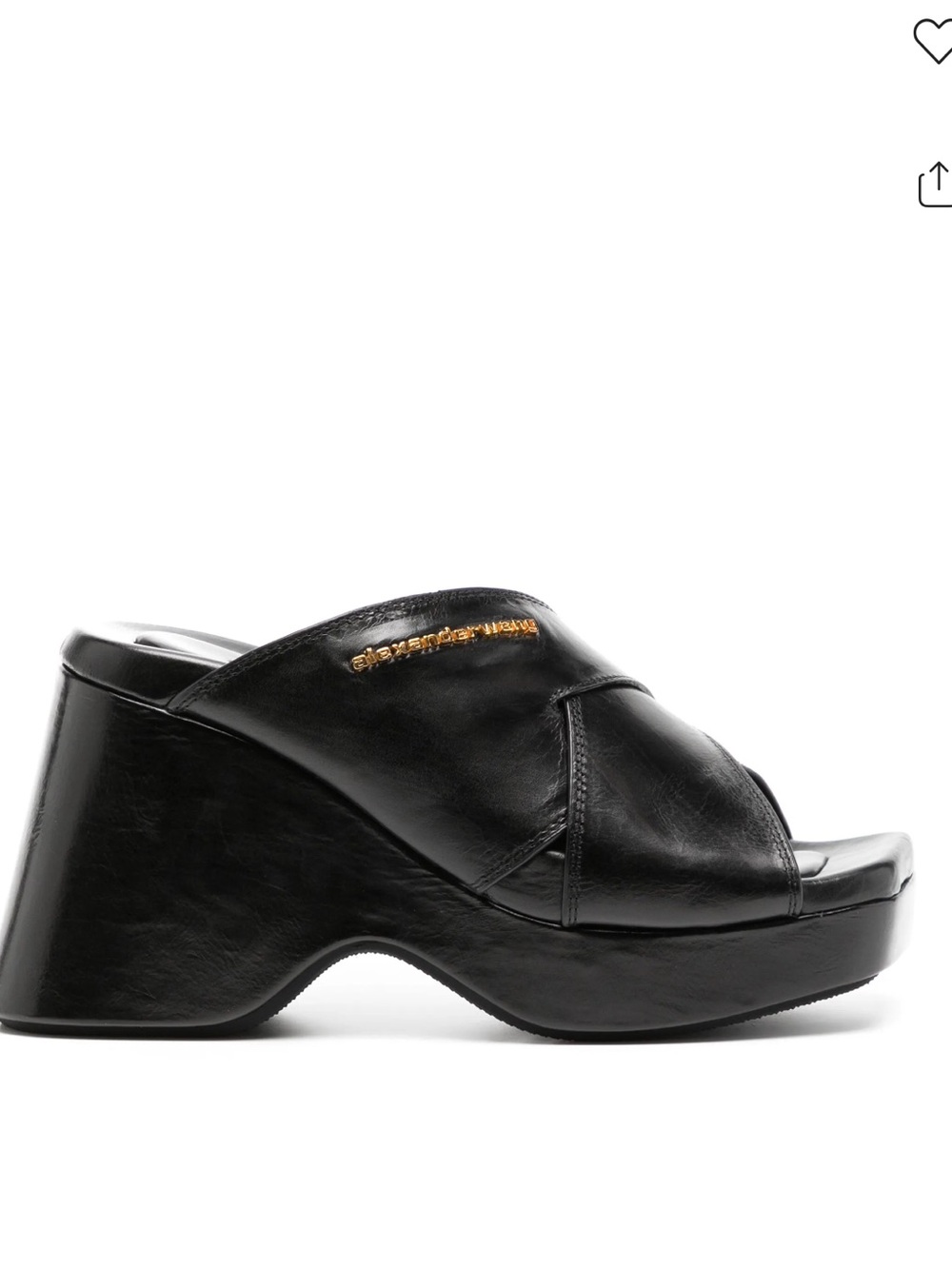 Alexander Wang Black Leather Float Platform Sandals